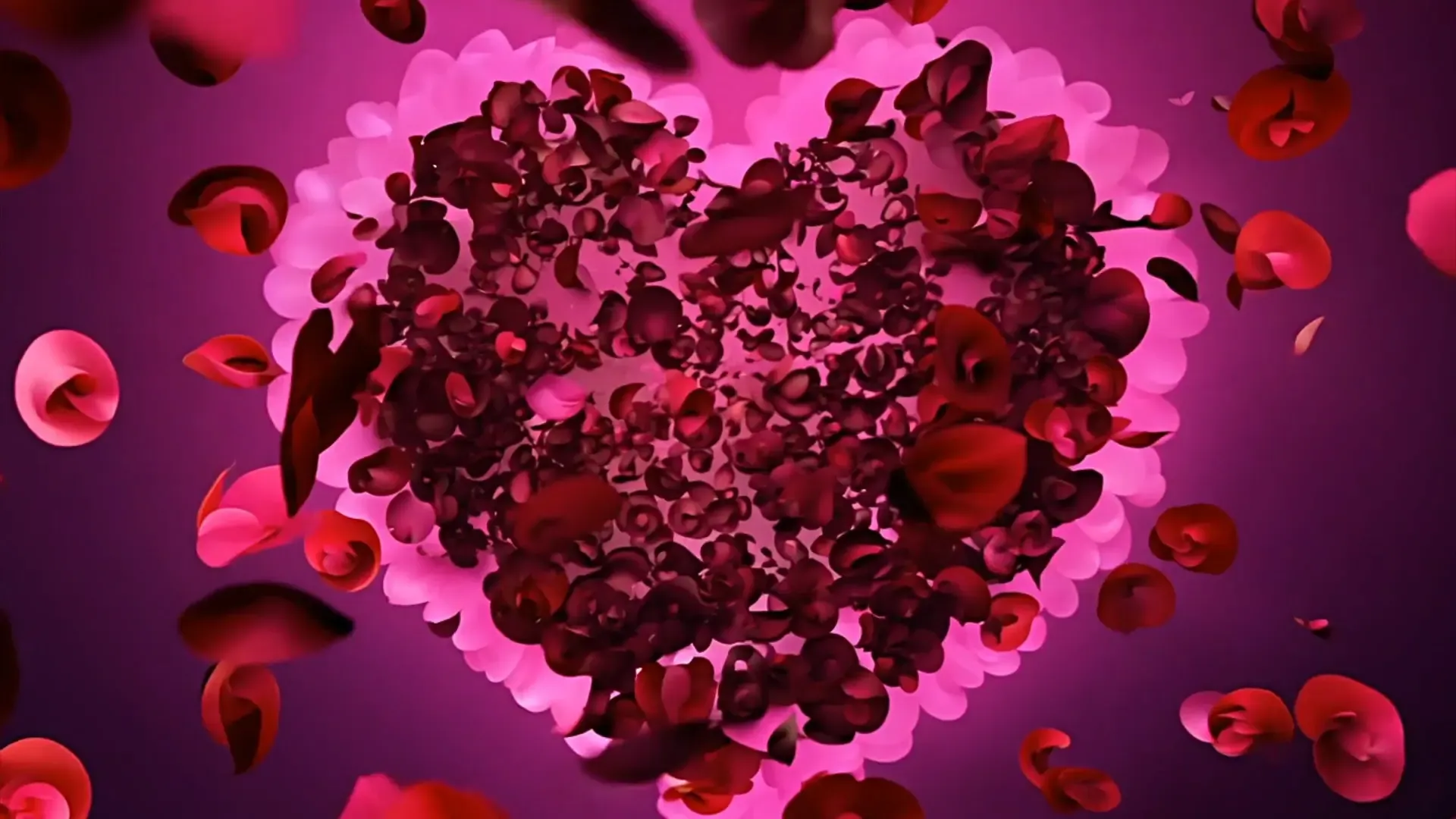 Floating Heart Petals Overlay for Valentines Day Videos